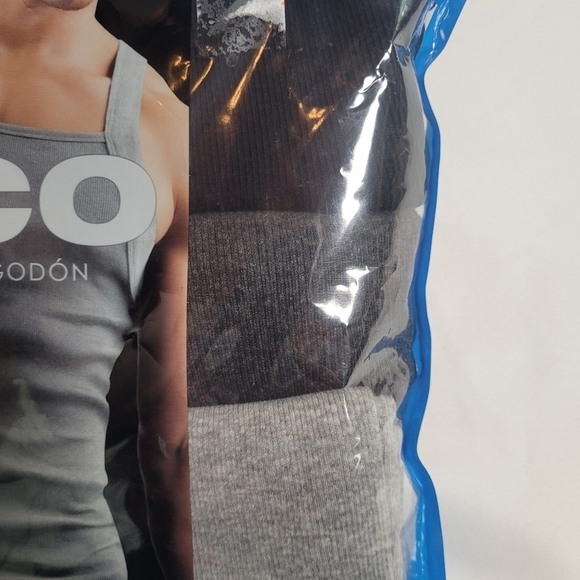 New Rico 3 Pack Men's Cotton Modern Tank Top Black Gray Assorted Size XL - Picture 5 of 9